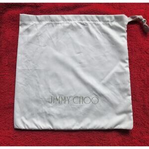 Jimmy Choo Dust Bag White Logo Storage Drawstring Cover Pouch 14" X 10.25"